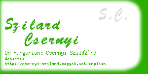 szilard csernyi business card